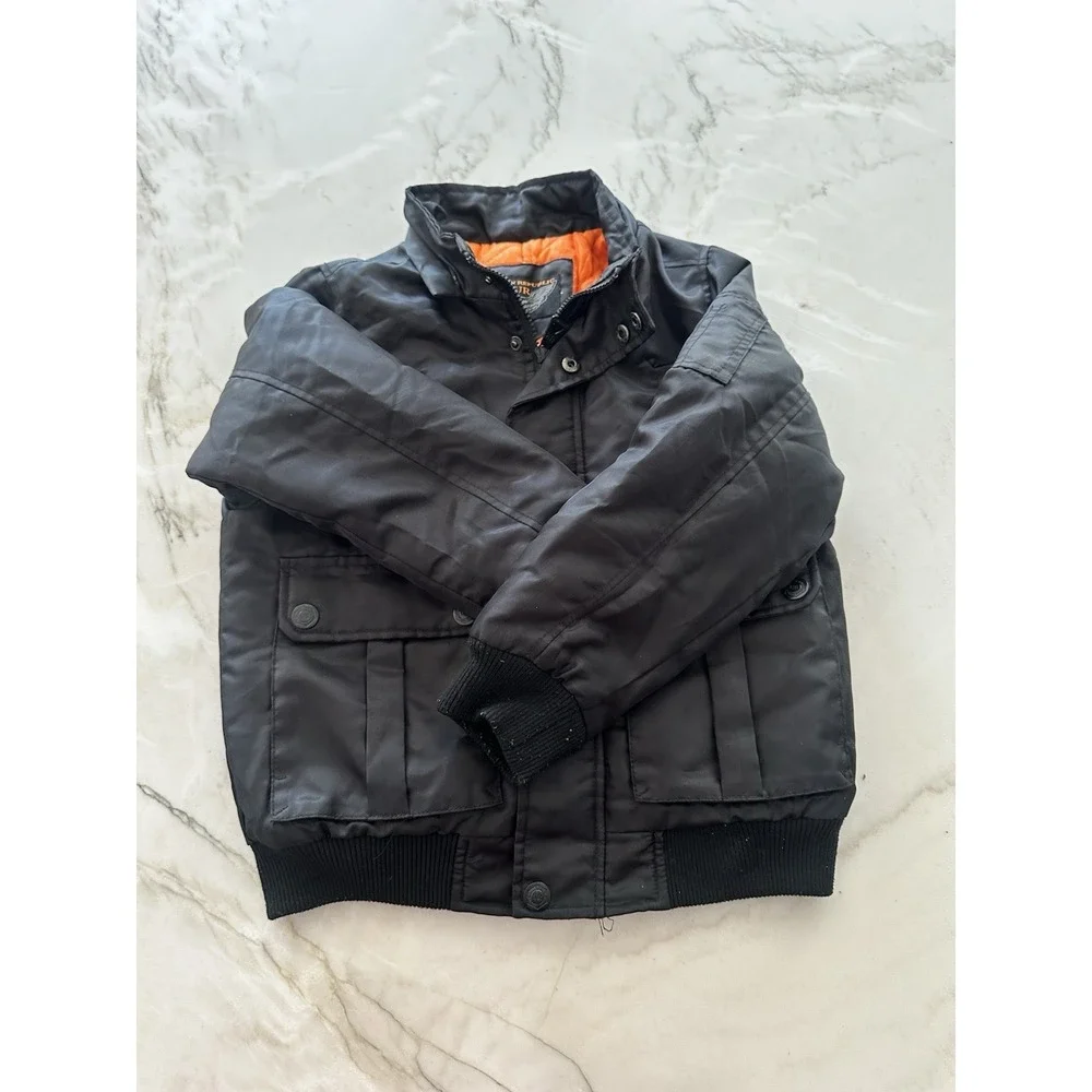 Urban Republic Boys Black Bomber Jacket Quilted Lining Size Large (7)